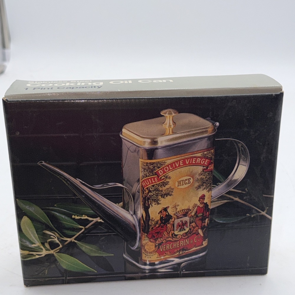 Vintage 1985 NEW Vercherin & C Huile D'Olive Vierge Olive Oil Can